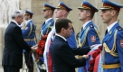 Die Präsidenten Russlands und Serbiens haben die gefallenen Soldaten des Zweiten Weltkriegs mit einer Kranzniederlegung geehrt. Die Niederlegung fand am Denkmal für die Befreier Belgrads und am Denkmal für die Sowjetsoldaten in Belgrad statt. Foto: ap