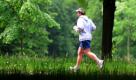 Ein Jogger läuft im Georgengarten in Hannover eine Allee entlang. Bei Temperaturen um die 16 Grad Celsius und bedecktem Himmel ist es perfektes Laufwetter. Für Sonnenfreunde kann man nur teilweise auf den morgigen Samstag hoffen. Foto: dpa