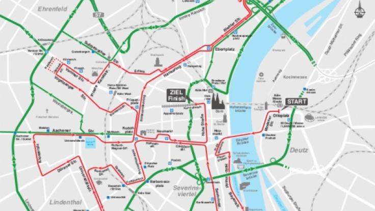 Die Straßensperrungen rund um den Kölner Marathon 2018.