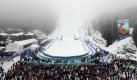 Das Wetter spielt den Organisatoren in Whistler Creekside einen Streich. Wegen dichten Nebels kann der zweite Lauf im Riesenslalom der Frauen nicht stattfinden.
 Foto: ddp