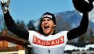 Frank Rommel lässt seinem Jubel über den dritten Platz bei der Skeleton-WM in Königssee freien Lauf. Foto: dapd