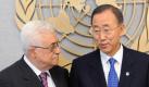 Palästinenserpräsident Mahmud Abbas (l.) im Gespräch mit UN-Chef Ban Ki Moon.  Foto: dpa