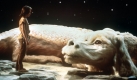 Noah Hathaway als Atreju und der weiße Drache Fuchur in dem Film Die unendliche Geschichte von 1983. Foto: dpa