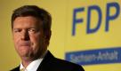 Der FDP Spitzenkandidat für die Landtagswahl in Sachsen-Anhalt, Veit Wolpert, sprach von einem bitteren Ergebnis. Die Liberalen scheiterten an der Fünf-Prozent-Hürde.
 Foto: dapd
