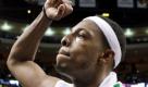 Boston Celtics forward Paul Pierce celebrates after the Celtics beat the Los Angeles Lakers 92-86 in Game 5 of the NBA basketball finals Sunday, June 13, 2010, in Boston. The Celtics lead the series 3-2. (AP Photo/Michael Dwyer) 
 Foto: ap