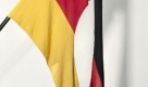 Whrend der friedlichen Revolution hatten Hammer, Zirkel und hrenkranz dann auch im Osten ausgedient. Zum Teil wurde das Emblem einfach aus der DDR-Fahne herausgeschnitten.
 Foto: news.de