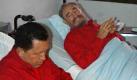 Ähnliche Schlagworte könnten auch von Chávez' Verbündetem, Kubas Diktator Fidel Castro stammen. Venezuelas Präsident gehört zu den wenigen Auserwählten, die Zugang zu dem kranken Exrevolutionär aus Kuba haben. Foto: dpa