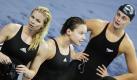 Die Damen-Staffel mit Britta Steffen, Silke Lippok und Lisa Vitting (v.l.) warte sich Medaillenchancen. Foto: dpa