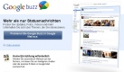 Ein Screenshot zeigt die Seite von Google Buzz (Screenshot vom 09.02.2010). Google springt auf den Trend der boomenden Internet-Kurzmitteilungen auf - und will mehr Ordnung in die Informationsflut bringen. Der neue Dienst mit dem Namen Google Buzz soll nicht nur die Nachrichten von Bekannten eines Nutzers verfolgen, sondern sie auch nach Relevanz auswählen können, wie Google-Manager zur Vorstellung des Projekts am Dienstag 09.02.2010 in San Francisco erläuterten. dpa +++(c) dpa - Bildfunk+++ Foto: dpa