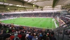 Die Bayarena in Leverkusen hie bis 1998 Ulrich-Haberland-Stadion und ist der Ort, an dem der Fuball-Klub Bayer 04 Leverkusen seine Heimspiele austrgt. Mit 22.500 Pltzen ist es ein relativ kleines Bundesligastadion. Foto: dpa