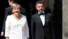 Die Bayreuther Festspiele sind eröffnet: Angela Merkel kam mit Ehemann Joachim Sauer nach Bayreuth. Foto: dpa