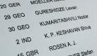 Die Starterliste mit dem Namen des Georgiers. Foto: dpa