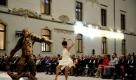 Eine Tänzerin der Sächsischen Staatsoper Dresden tanzt beim Festakt anlässlich der Wiedereröffnung des Albertinums der Staatlichen Kunstsammlungen Dresden im neuen Dresdner Albertinum. Nach fast sechsjähriger Bauzeit ist das Dresdner Albertinum am Samstag mit dem Festakt wiedereröffnet worden. Foto: ddp