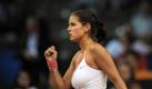 ulia Goerges aus Deutschland ballt am Mittwoch (28.04.2010) in der ersten Runde des WTA-Turniers in Stuttgart im Spiel gegen Henin aus Belgien ihre Faust. Foto: Marijan Murat dpa/lsw +++(c) dpa - Bildfunk+++ Foto: dpa