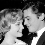 Romy Schneider 1959 mit Alain Delon auf dem Münchener Filmball.