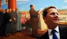 Peking. Außenminister Guido Westerwelle betrachtet im Nationalmuseum ein Gemälde, das Mao bei einer Rede zeigt. Westerwelle eröffnete die Ausstellung Die Kunst der Aufklärung, die von den Staatlichen Museen in Berlin, Dresden und München vorbereitet wurde. Foto: dpa