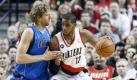 Dirk Nowitzki hat in den Playoffs der Nordamerikanischen Basketball-Liga NBA die erste Niederlage hinnehmen müssen. Nach zwei Heimsiegen verloren seine Dallas Mavericks am Donnerstagabend (Ortszeit) bei den Portland Trail Blazers mit 92:97. Die Los Angeles Lakers hatten zuvor ihr zweites Spiel gegen New Orleans mit 87:78 gewonnen. Foto: dapd