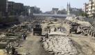 Ägyptische Arbeiter bringen die Allee der Sphinxes in Luxor wieder in Schuss. Foto: ap