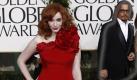 TOP: Christina Hendricks war der Hingucker des Abends: Das rote Kleid der Mad-Men-Darstellerin war absolut top - wie gemacht für die Kurven der Schauspielerin. Das fand wohl auch Johnny Depp, der aus der Entfernung ganz gebannt auf die rote Erscheinung blickte. Foto: ap