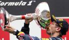 epa02985744 German Formula One driver Sebastian Vettel of Red Bull Racing celebrates on the podium after winning the Formula One Grand Prix of India at the Buddh International Circuit on the outskirts of New Delhi, India, 30 October 2011. World champion Sebastian Vettel kept that winning feeling with a victory in the inaugural Indian Grand Prix. The German, who two races ago secured back-to-back titles, led from start to finish, beating McLaren?s Jenson Button into second place. Fernando Alonso finished the 17th of 19 season races third in his Ferrari, ahead of Mark Webber. EPA/HARISH TYAGI  +++(c) dpa - Bildfunk+++ Foto: dpa