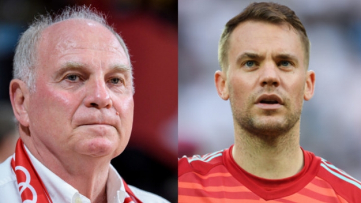Uli Hoeneß nimmt seinen Torhüter Manuel Neuer in Schutz und teilt heftig gegen den DFB, Jogi Löw und Ter Stegen aus.
