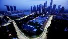 Der Ausblick vom Swissotel bietet einen Überblick über die Geschehnisse beim Freien Training für den Großen Preis von Singapur auf der Rennstrecke Marina Bay City in Singapur. Foto: ap