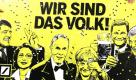 Die Parteivorsitzenden Claudia Roth und Cem Özdemir von Bündins 90/Die Grünen stellen am Montag (27.09.2010) in der Bundesgeschäftstelle ihrer Partei in Berlin bei einer Pressekonferenz ein Plakat vor. Die Grünen zogen Bilanz des ersten Jahres der schwarz-gelben Regierung. Foto: Florian Schuh dpa +++(c) dpa - Bildfunk+++ Foto: dpa