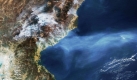 Dieses Bild der Nasa zeigt Rauchwolken über Nordkorea und dem japanischem Meer. Daraus schließt die Nasa, dass es mehrere Brände in Nordkorea geben muss. Die nordkoreanische Regierung bestätigte noch keine Vorkommnisse. Foto: ap