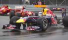 Sebastian Vettel (vorne) führte das Feld bis zur Unterbrechung an. Foto: dpa
