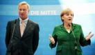 Der scheidende Hamburger CDU-Regierungschef Ole von Beust und Bundeskanzlerin Angela Merkel geben in Berlin nach der letzten Sitzung des CDU-Bundespräsidiums vor der Sommerpause eine Pressekonferenz. Mit Beusts Rücktritt zum 25. August verliert die Kanzlerin und CDU-Vorsitzende den sechsten CDU-Landesregierungschef innerhalb eines Jahres. Foto: dpa