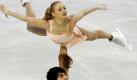 Das russische Eiskunstlaufpaar Maria Mukhortova und Maxim Trankov bei ihrer Performance bei den Eiskunstlauf-Europameisterschaften in Talinn, Estland. Foto: ap