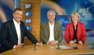 Nicht im Moderatorenteam, aber zu Gast war Harald Schmidt im heute-journal bei Claus Kleber und Gundula Gause. Als das ZDF für 30 Millionen Euro ein neues Nachrichtenstudio bauen ließ, betonte Kleber stets, keine Technik könne Gundula ersetzen. Sie sagte einmal im Interview: Ich bekomme viele Komplimente für ihn. Foto: dpa