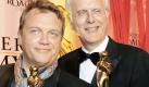 epa02691814 German actor, presenter and comedian Hape Kerkeling (L) with The Academy award and German actor, writer, comedian Harald Schmidt (R) with The Best Documentation award after receiving their awards at the Romy Gala 2011 at the Hofburg Palace in Vienna, Austria on 16 April 2011. The Austrian public was asked to choose all award winners in a public vote from 47 nominees in seven categories. EPA/ANDREAS PESSENLEHNER +++(c) dpa - Bildfunk+++ Foto: dpa