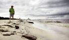 Ölklumpen liegen am Strand von Ocean Springs im US-Bundesstaat Mississippi. Neben Louisiana und Florida bedroht die Ölpest im Golf von Mexiko nun auch die Flora und Fauna an der Küste Mississippis. Foto: ap