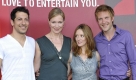 Lavinia Wilson (Zweite von rechts) mit ihren Kollegen Fahri Ogün Yardim (l-r), Katja Weitzenböck und Hubertus Grimm bei der Premiere des Science-Fiction-Thrillers Tod aus der Tiefe. Foto: dpa