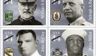 Das Bild zeigt Briefmarken mit berühmten Navy-Veteranen. Oben links William S. Sims: Kommandeur der U.S. Streitkräfte in Europa während des Ersten Weltkrieges; daneben Arliegh A. Burke: Geschwader-Kommandeur im Zweiten Weltkrieg; unten links John McCloy: einer der wenigen Amerikaner, der zwei Ehrenmedaillen erhalten hat; und Doris Miller: erster schwarzer amerikanischer Held des Ersten Weltkrieges. Foto: ap