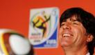Bundestrainer Joachim Löw spricht bei einer Pressekonferenz der deutschen Fußball-Nationalmannschaft im Hotel Velmore im südafrikanischen Erasmia mit den Medien. Deutschland spielt am Samstag im Viertelfinale in Kapstadt gegen Argentinien. Löw ist sich noch nicht sicher, ob Lukas Podolski bei dem Spiel sabei sein kann. Muskuläre Probleme hindern ihn momentan am Training. Foto: ddp
