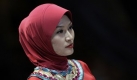 Ein Model präsentiert eine Kreation der Designerin Mona Din aus Malaysia. Beim Islamic Fashion Festival der Malaysia International Fashion Week in der Hauptstadt Kuala Lumpur wird Mode gezeigt, die den Kleidungsidealen konservativer Muslime entspricht. Foto: ap