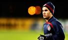 (FILE) A file picture shows USA national soccer team captain Landon Donovan during a training session of the USA team at the Seisa Ramabodu Stadium in Bloemfontein, South Africa, 23 June 2009. Landon Donovan, captain of the United States national football team, tested positive for the new influenza virus A(H1N1) and was under observation, the daily Los Angeles Times reported on 14 August 2009, quoting Donovan himself. EPA/NIC BOTHMA +++(c) dpa - Bildfunk+++ Foto: dpa
