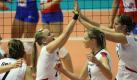 Die deutschen Volleyball-Frauen haben Algerien klar mit 3:0 besiegt. Foto: Koca Sulejmanovic Foto: dpa