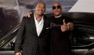 Rio de Janeiro, Brasilien. Die Schauspieler Vin Diesel (r.) und Dwayne Johnson feiern auf dem roten Teppich die Premiere ihres neuen Film Fast Five. Der fünfte Teil der Fast  Furious-Reise kommt am 28. April in die deutschen Kinos. Foto: dapd