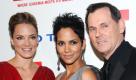 Schauspielerin Halle Berry (MItte) war der Stargast bei der Benefiz-Gala Linked Against Leukemia in New York. Links die Vizepräsidentin der Hilsorganisation DKMS, Katharina Harf, rechts Bernd Beetz, Firmenchef des Parfümherstellers Coty. 


 Foto: ap