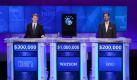 In this photo provided by Jeopardy Productions, Inc., Ken Jennings, left, and Brad Rutter, right, pose after the episode of 'Jeopardy!' that aired Wednesday, Feb. 16, 2011, when Watson, the IBM-created megabrain, beat the veteran champs with a total of $77, 147 over two exhibition matches. For crushing his rivals, Watson gets a total prize of $1 million, which IBM has said will go to the charities World Vision and World Community Grid. The vanquished Jennings and Rutter get $300,000 and $200,000, respectively, half of which each said they would be donating to charities. (AP Photo/Jeopardy Productions, Inc.) NO SALES


 Foto: dapd