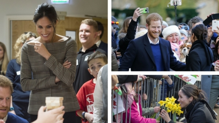Meghan Markle und Prinz Harry wurden wie Popstars in Cardiff empfangen.