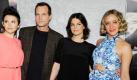 Ginnifer Goodwin, Bill Paxton, Jeanne Tripplehorn und Chloe Sevigny, Darsteller in deSerie Big Love, posieren gemeinsam in der Premiere der fünften Staffel in Los Angeles. Big Love ist eine US-amerikanische Fernsehserie über das Leben einer Polygamisten-Familie, die ihre ideologischen Wurzeln im Mormonentum sieht. Im deutschsprachigen Raum wird die Serie von TNT Serie ausgestrahlt. Foto: dapd