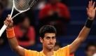 Der Serbe Novak Djokovic jubelt, nachdem er Rainer Schüttler bei den ATP Masters in Shanghai mit 6:4 und 6:2 besiegte. Foto: ap