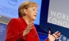Angela Merkel, die Weltpolitikerin. Im schweizerischen Davos spricht sie im Januar 2009 beim Weltwirtschaftsforum. Foto: dpa