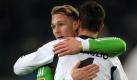 Schließlich erlöste Youngster Sebastian Polter die Wolfsburger mit seinem Treffer zum 1:0-Endstand. Foto: dpa