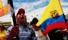 Ureinwohner Ecuadors protestieren in der Hauptstadt Quito gegen eine neue Wassernutzungsrichtlinie der Regierung. Foto: ap