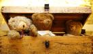 Drei alte Teddybären schauen aus einer Kiste im Teddybären-Museums in Hof. Freude in Berlin, Wehmut in Hof: Die mit 5000 Teddybären größte Sammlung der Welt kehrt nach acht Jahren in der oberfränkischen Diaspora in ihre alte Heimat zurück. Foto: dpa